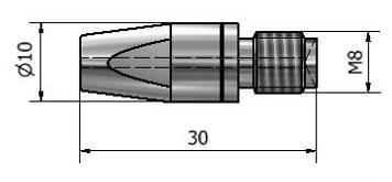 Końcówka prądowa M8x30xfi10mm CuCrZrNi